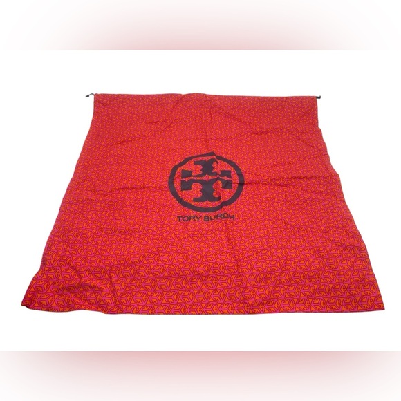 Large Pink Orange Tory Burch Drawstring Dust Bag - Picture 1 of 6